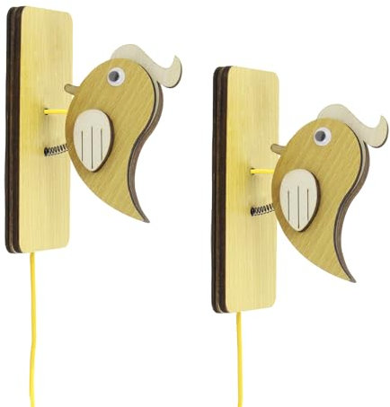 CYIOU 2 Pieces Wooden Woodpecker Door Knocker Woodpecker Front Doorbell with Pull String Woodpecker Doorbell Interesting Decoration for Gate Home School Estate