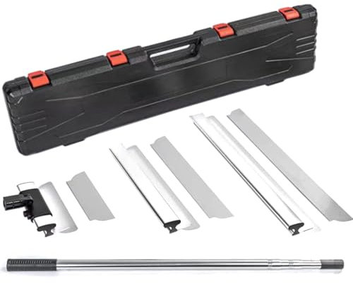 Spatole per Stucco Kit Spatola di Finitura con Maniglia di Estensione e Pale Sostituibili, Kit Spatole Professionali Acciaio Inox Spatola per Stucco per intonacare pareti e soffitti (30cm+55cm+80cm)