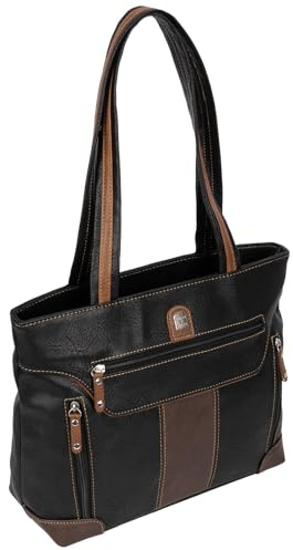 EAAKIE Damen Tasche, Schultertasche, Handtasche, Umhängetasche mit Leder Optik und vielen Fächern