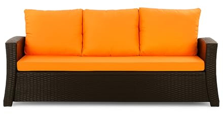Setgarden® Bankauflage - Outdoor sitzkissen für Gartenbank für polyrattan- Polster Auflage Outdoor - Bankpolster Auflage für Sitzbank Rattan Hollywoodschaukel (Orange, 140x50x50cm)