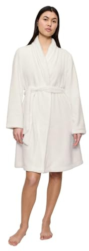 Triumph Women's Fleece Robe 01 Bathrobe, Silk White, 36/38