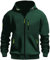 MEDUOLA Uomo con Cappuccio Zip Cardigan Giacca Sportiva Jogging Felpa con Cappuccio Ragazzi e Uomini Felpa con Zip Tasca Multifunzionale Cardigan con Cappuccio 3XL,D14 Verde