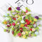 100 Pcs Multicolor Mini Ribbon Rose Flower Ornament, Satin Fabric Rose Buds with Leaves, Mixed Color Roses Sewing Appliques Trim and Embellishments for Jacket Skirt Art Decor Trim & Embellishments