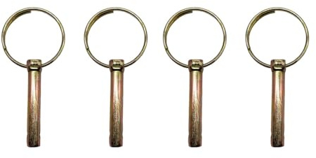 Lot de 4 goupilles de verrouillage M8 en acier inoxydable robuste avec anneau pour tracteurs agricoles, remorques, camions, tondeuses
