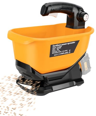 Adisipsoarin Seed Spreader for Dewalt 18v Battery,Handheld Fertilizer Spreader for Lawns,Available Year-Round,Grass Seeds,Fertilizer,Rock Salt and Ice Melt(Battery Not Included)