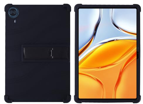 For Teclast T70 14 inch Tablet Silicone Case - Kids Friendly Shockproof Silicone Soft Shock Proof Protective Cover with PC Adjustable Stand (Black)