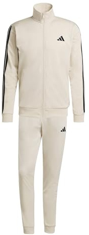 adidas Herren SPORTSWEAR BASIC 3 STRIPES TRICOT TRACKSUIT, Crystal Linen, S