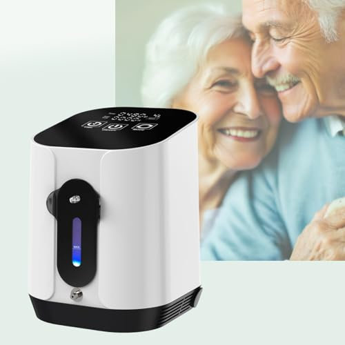Concentrador de oxígeno portátil Creliver de 1-4 l con humidificación, atomización y función aniónica. Generador de oxígeno compacto para el hogar, viajes, coche y asistencia respiratoria