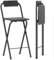 HOMCOM Lot de 2 tabourets de Bar Pliables, chaises de Bar, Chaise Haute Cuisine avec Dossier et Repose-Pieds, Cadre en Acier, 87 cm de Haut, Noir