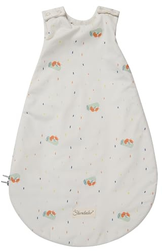 Sterntaler Babyschlafsack 44cm Fuchs Filou - Alloverdruck - Hydrocool-Futter - leicht wattiert - Zwei-Wege-Reißverschkuss, Druckknöpfe& Kabelöffnung - 1,5 TOG - Unisex Kleinkind Schlafsack, lichtgrau