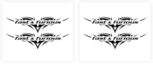 4R Quattroerre.it Fast & Furious Auto-Aufkleber, vorgeschnitten, 14 x 16 cm, Schwarz (Packung mit 2)
