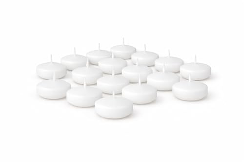 Premium Schwimmkerzen Set 20 Stück – Ø 50mm x 30mm Wasserkerzen Made in Germany – 4h Brenndauer & RAL Zertifiziert – Schwimmende Teelichter für Hochzeit, Tischdeko, Glasschale & Teich (Weiss)