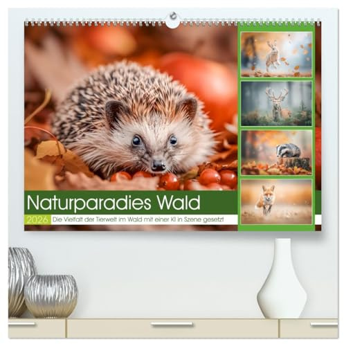 Naturparadies Wald (hochwertiger Premium Wandkalender 2026 DIN A2 quer), Kunstdruck in Hochglanz: Dieser atemberaubende Kalender begleitet Sie durch ... ihrer natürlichen Umgebung. (CALVENDO Tiere)