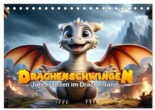 Drachenschwingen: Jahreszeiten im Drachenland (Tischkalender 2026 DIN A5 quer), CALVENDO Monatskalender: Ein Jahr voller Drachenmagie und Farbe. (CALVENDO Spass)