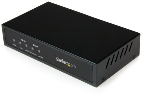 StarTech.com Gigabit Ethernet Netzwerk Extender über Koaxialkabel Empfänger / Receiver 2.4km -LAN über Antennenkabel, IP auf Koax Adapter