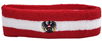 Flaggenfritze Stirnband Motiv Fahne/Flagge Österreich mit Adler + gratis Aufkleber