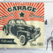 ABAKUHAUS Autos Duschvorhang, 60 Retro-Auto-Pop-Art, Set inkl.12 Haken aus Stoff Bakterie und Schimmel Abweichent, 175 x 180 cm, Smaragd Orange