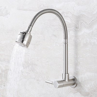 YAWEDA 304 cuisine en acier inoxydable Robinet Mélangeur 360 pivotant mitigeur de cuisine Spout robinetterie de l'évier Robinet de cuisine Robinet mural, D