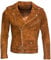 Infinity Leather Herren Klassische Brando Lässige Bräunen Wildleder Radfahrer XL