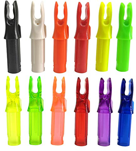 MILAEM 50pcs Bogenschießen Pfeilnocken Pfeile Nocken Kunststoffeinsatz Pfeilschwänze für ID 6,2 mm Pfeilschaft (Blau)