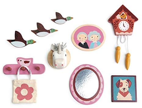 Tender Leaf Toys Wall Décor Wooden Dolls House Furniture - Inspire Imaginative Play With Dolls House Room Furniture for Children 3+