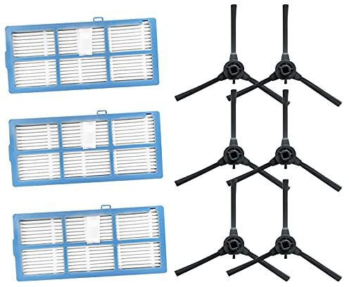 Zealing 9-teiliges Set Seitenbürsten, Hepa-Filterbürsten für Hosome G9070 Staubsaugerroboter, Haushaltsreinigungswerkzeuge Zubehör