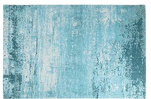 Riess Ambiente Vintage Teppich MODERN Art 240x160cm türkis beige verwaschen Used Look Baumwollteppich Wohnzimmerteppich Designerteppich