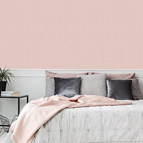 Super fresco Eternity Geometric Embossed Blush Pink Wallpaper | Paste The Paper | Pink Geometric | Eco-Friendly