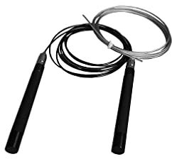 ModularSports Springseil Speed Rope mit 2 verstellbaren Stahlseilen/Sprungseil mit Kugellager für Indoor- & Outdoortraining/Stahl Springseil Erwachsene, Damen, Herren, Kinder