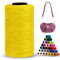 LEREATI Cordino per Borse Uncinetto Piatto Filo Macrame 1mm x 230m Macrame Corda Colorata Cordoncino per Borse a Uncinetto, Arazzo da Parete, Acchiappasogni, Fai da Te (Giallo)