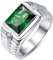 Yaresul 5.3ct 8X10mm Männer Rechteck Schliff Smaragd Ring Grüner Stein Ring für Männer Weiß Cubic Zirconia 925 Sterling Silber Ringe für Männer Hochzeit Ring Größe 52.2(16.6)
