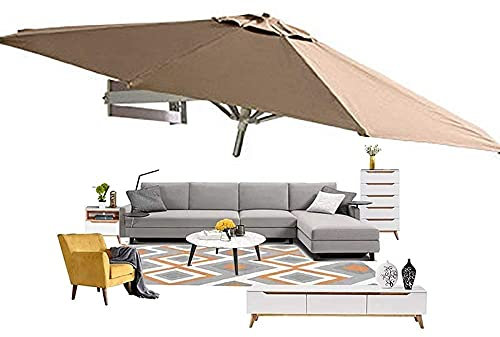 ASumPio Parasol Umbrella Indoor Wall-Mounted Umbrella, Living Room, Dining Room Furniture Decor, Heavy-Duty Large Protective Cover with Zipper, 8.2ft Khaki