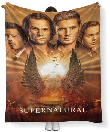 CHENGHUO Supernatural Tagesdecken Für Kinder,Sam Und Dean Decke Kuscheldecke,Kinderdecke,Decke Für Kinder Und Erwachsene,kuscheldecke Flauschig (A,220x240)