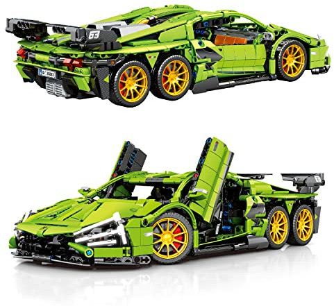 ZGZBLOCK 6X6 Kit di blocchi di costruzione di auto super sportive,1:14 Scala MOC auto giocattoli da costruzione,modello di auto da corsa, per 14 + ragazzi anno, adulti (1475 pezzi)