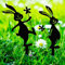 Pack of 2 Metal Rabbit Garden Stakes Outdoor Decoration Garden Patio Lawn Patio Flower Pot Easter Gift