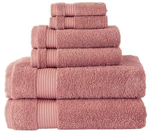 BERIBO Türkisches Handtuch-Set, 100% Baumwolle (Serenity), 620 g/m² (Canyon Clay) 6-teilig