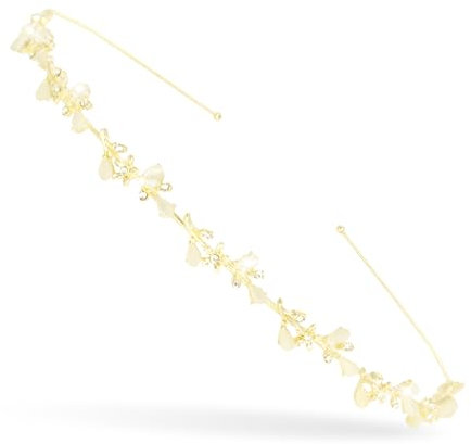1 serre-tête en métal pour femme - Bandeau de mariée avec strass - Diadème de fleurs en cristal - Pour mariage, fête, anniversaire, fête