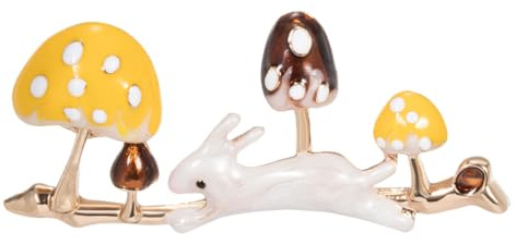 TEHAUX Broche De Lapin Et Champignon Pour Femme Broche Bijoux Originale Épingle À Revers En Alliage De Zinc Pour Vêtements Pull Châle Accessoire Kawaii Pour Cadeau