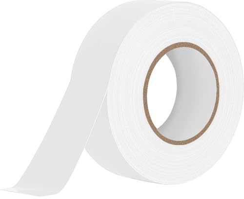 Humyu White Duct Tpae Waterproof 25mm x 20m, Gaffer Tape Heavy Duty Strong Adhesive Cloth Repair Tape for Sealing, Bundling, Strapping, Patching, Packaging