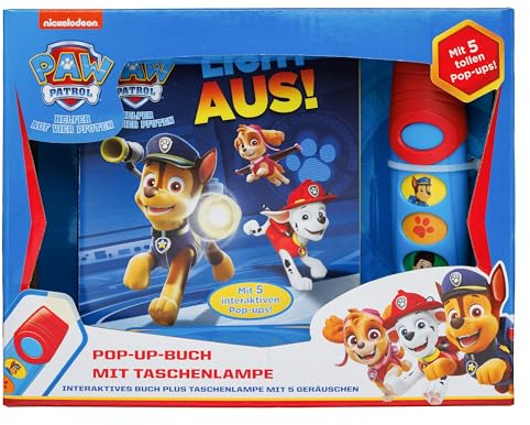 PAW Patrol, Licht aus! - Pop-up-Buch mit Taschenlampe - Bilderbuch mit 5 coolen Geräuschen: Interaktives Buch plus Taschenlampe mit 5 Geräuschen. Mit 5 interaktiven Pop-ups!