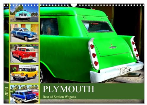 PLYMOUTH - Best of Station Wagons (Wandkalender 2026 DIN A3 quer), CALVENDO Monatskalender: Kombis der Marke Plymouth aus den Fünfziger Jahren (CALVENDO Mobilitaet)