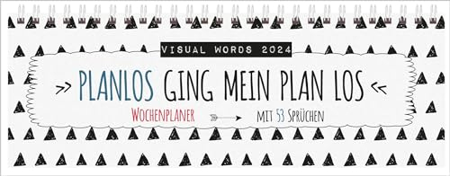Tischquerkalender Visual Words 2024: 1 Woche 2 Seiten; Tischkalender quer mit viel Platz für Notizen; Format: 29,8 x 10,5 cm