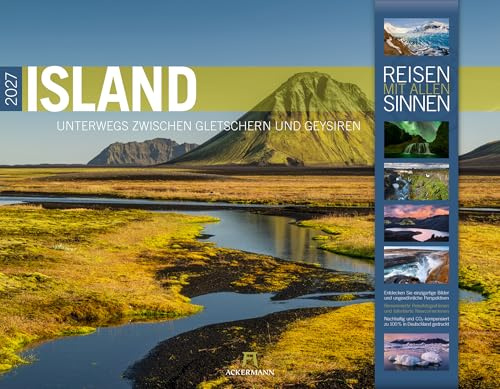 Island Kalender 2027 | Unterwegs zwischen Gletschern und Geysiren | Imposanter Reise-Kalender im großen Querformat (54x42 cm) | Skandinavien