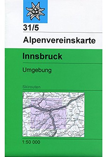 Innsbruck, Umgebung: Topographische Karte 1:50.000 mit Skirouten (Alpenvereinskarten)
