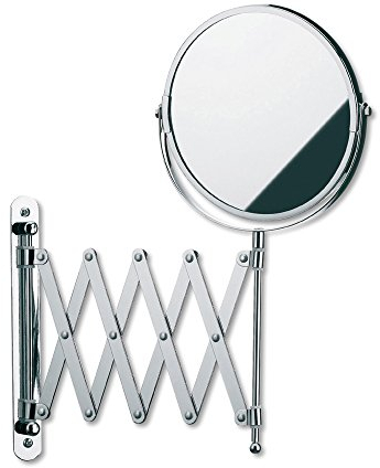 kela Wandspiegel Avita, Ø 18,5 cm, Metall, Silber glänzend, ausziehbar, 1-/5-fach Vergrößerung, 20847