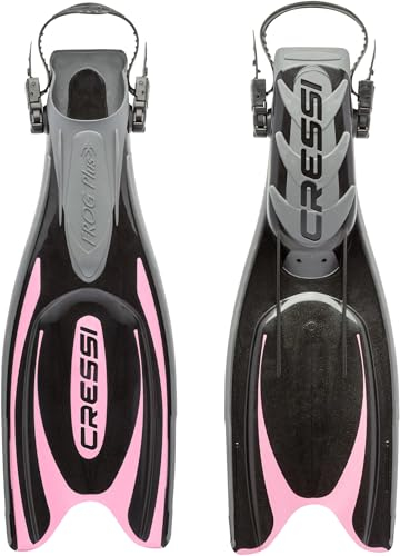 Cressi Herren Flossen Frog Plus, schwarz/rosa, 39/41, BF205440