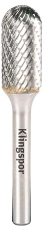 Klingspor 295753 - Hartmetallfrässtifte für Flächen, Konturen und Radien - Kugelkopf - FR|HF100C|6|S|12,7X25X6 - Inhalt: 1 Stück