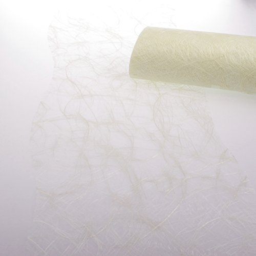 Deko AS GmbH Sizoweb Tischband Wellenschnitt Creme ca. 25 cm Rolle 25 Meter 64W 012-R