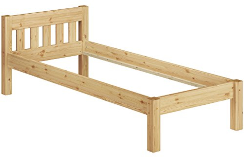 Erst-Holz Massivholzbett Kiefer Natur 80x200 Bettrahmen Einzel-Bettgestell ohne Rollrost 60.38-08 oR