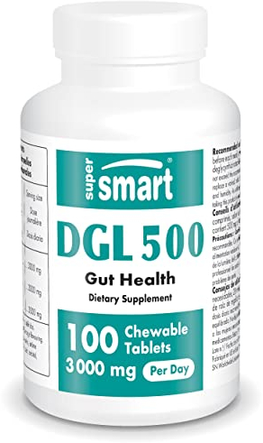 DGL 500-3000 per Tag - Gastroösophagealer Reflux Hilft bei der Reduzierung von Säurereflux, Magenschmerzen und Übelkeit - Tabletten - Vegan - Glutenfrei - Supersmart